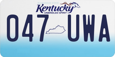 KY license plate 047UWA