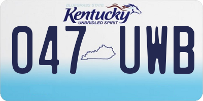 KY license plate 047UWB