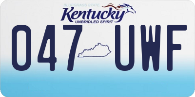 KY license plate 047UWF