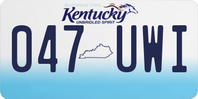 KY license plate 047UWI