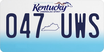 KY license plate 047UWS