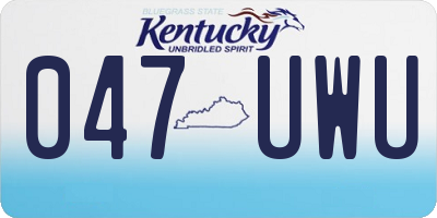 KY license plate 047UWU