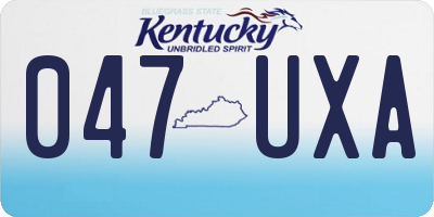 KY license plate 047UXA