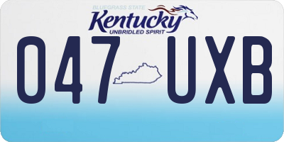 KY license plate 047UXB