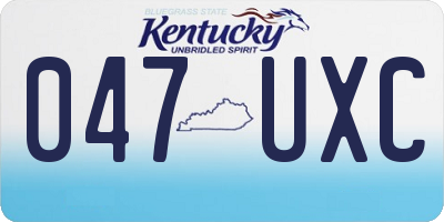 KY license plate 047UXC