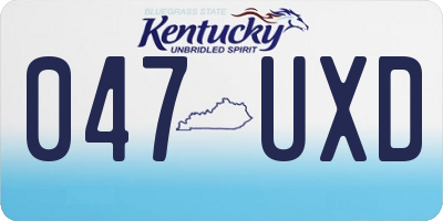 KY license plate 047UXD