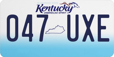KY license plate 047UXE