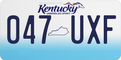 KY license plate 047UXF