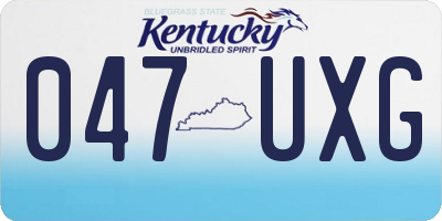 KY license plate 047UXG