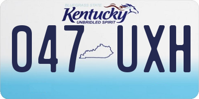 KY license plate 047UXH