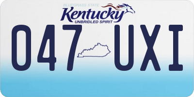 KY license plate 047UXI