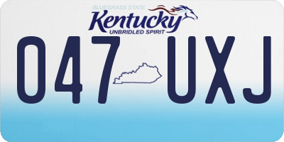 KY license plate 047UXJ