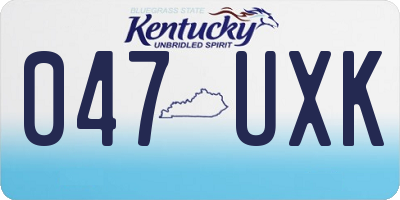 KY license plate 047UXK