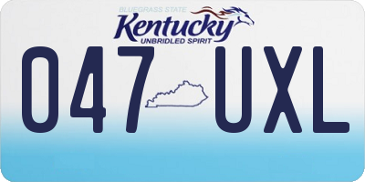 KY license plate 047UXL