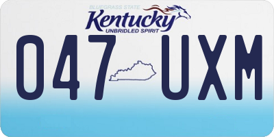 KY license plate 047UXM
