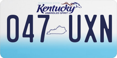 KY license plate 047UXN
