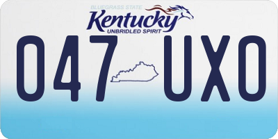 KY license plate 047UXO