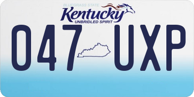KY license plate 047UXP