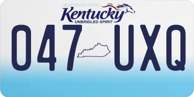 KY license plate 047UXQ