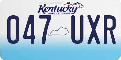 KY license plate 047UXR