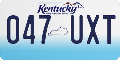 KY license plate 047UXT