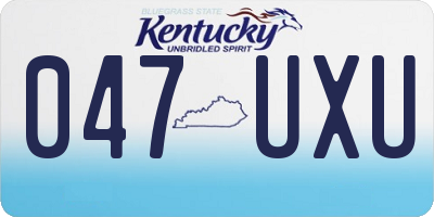 KY license plate 047UXU
