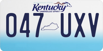 KY license plate 047UXV