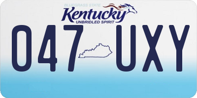 KY license plate 047UXY