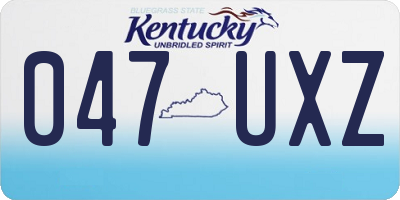 KY license plate 047UXZ