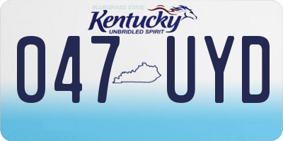 KY license plate 047UYD