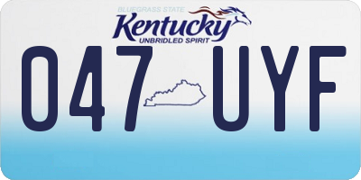 KY license plate 047UYF