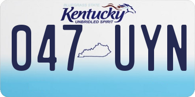 KY license plate 047UYN
