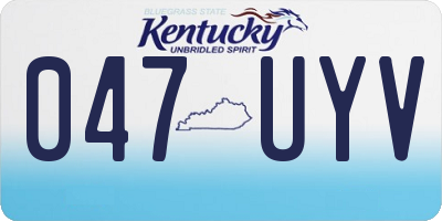 KY license plate 047UYV