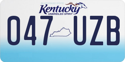 KY license plate 047UZB