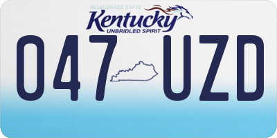 KY license plate 047UZD