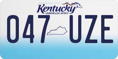 KY license plate 047UZE