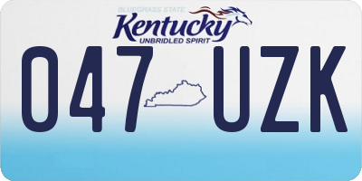 KY license plate 047UZK