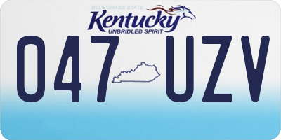 KY license plate 047UZV