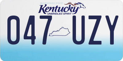 KY license plate 047UZY