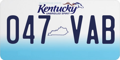 KY license plate 047VAB