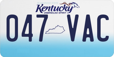 KY license plate 047VAC