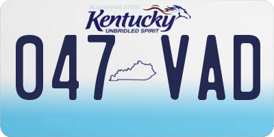 KY license plate 047VAD