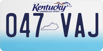 KY license plate 047VAJ