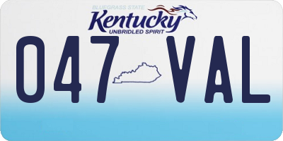 KY license plate 047VAL