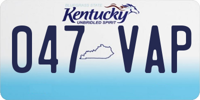 KY license plate 047VAP