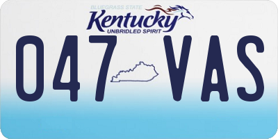 KY license plate 047VAS
