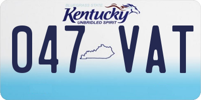 KY license plate 047VAT