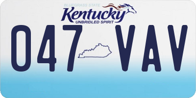 KY license plate 047VAV