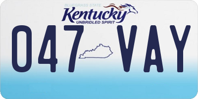 KY license plate 047VAY