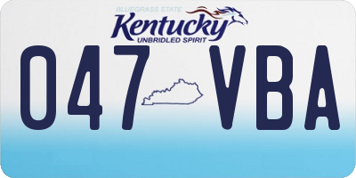 KY license plate 047VBA